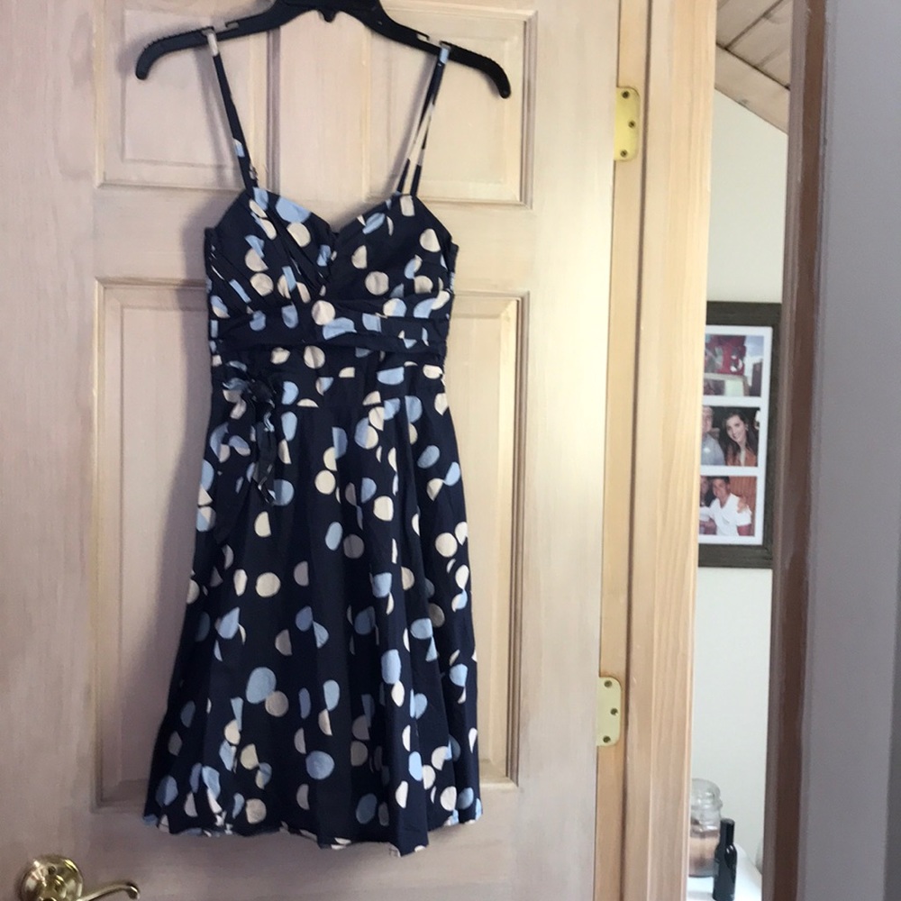 H&M blue & white polka dot dress